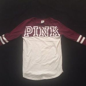 PINK mid-sleeve tee
